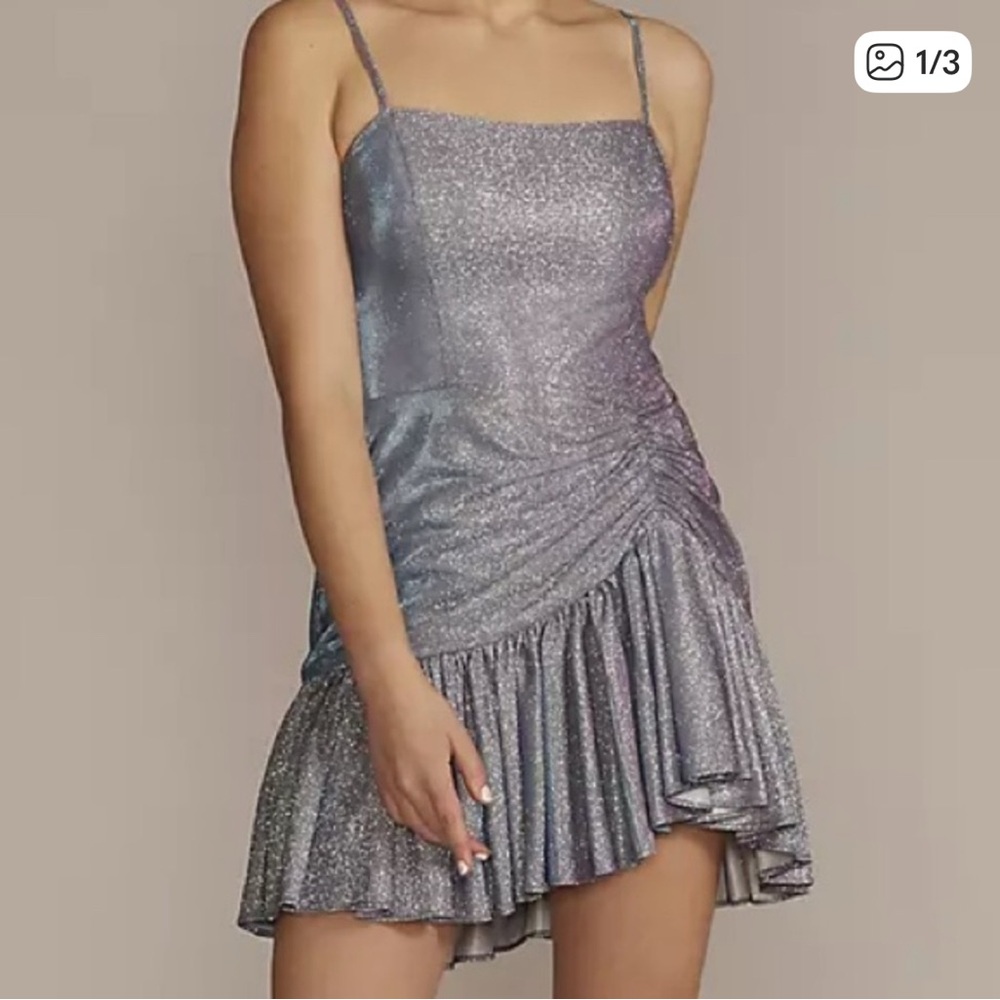 silver sparkly mini dress